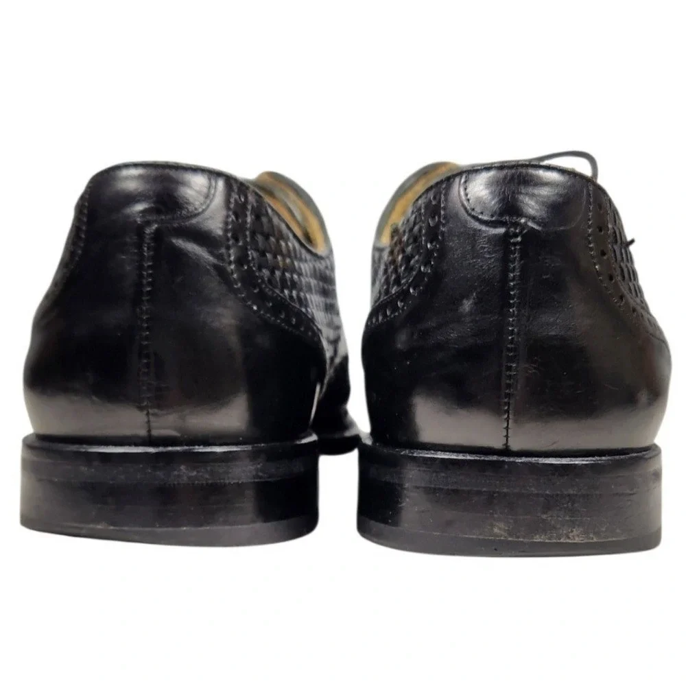 Mezlan Marina D-91M Genuine Crocodile Woven Leather Cap Toe Oxfords Men's 9.5 M